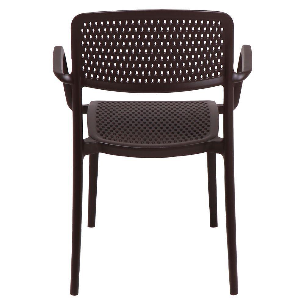 Cadeira Tramontina Serena Com Braços Marrom Empilhável Em Polipropileno Com Proteção Antimicrobiana - 5