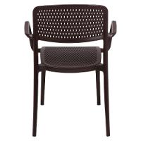 Cadeira Tramontina Serena Com Braços Marrom Empilhável Em Polipropileno Com Proteção Antimicrobiana - 5