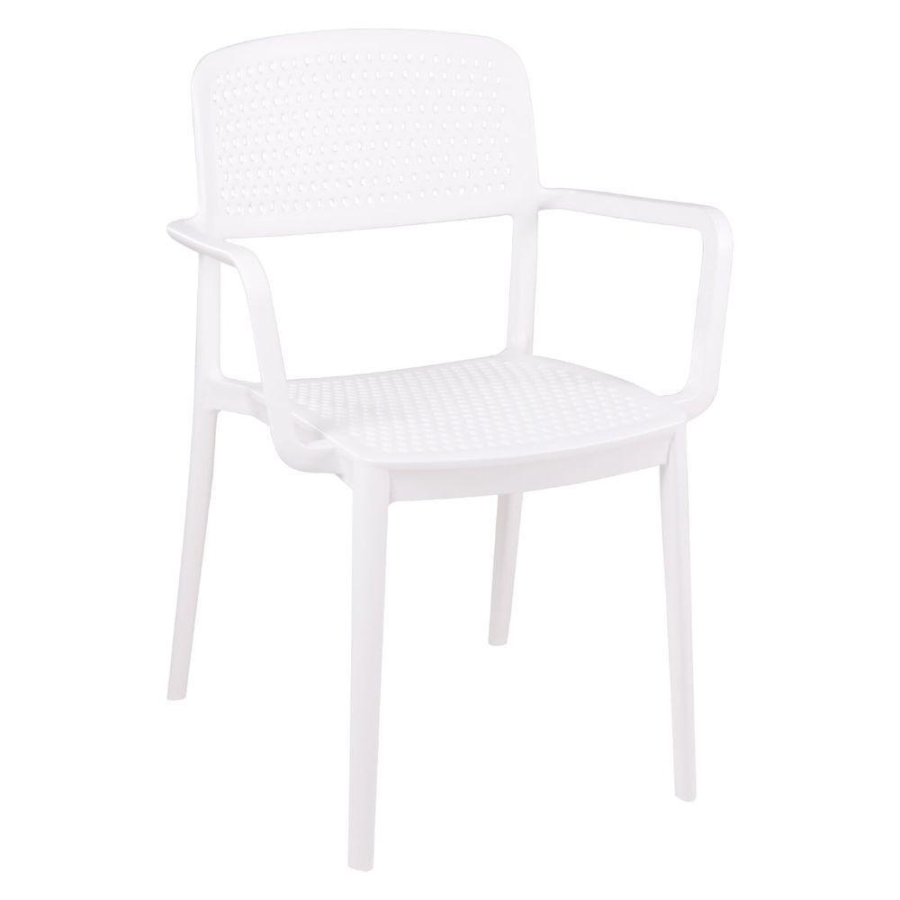 Cadeira Tramontina Serena Com Braços Branco Empilhável Em Polipropileno Com Proteção Antimicrobiana - 3
