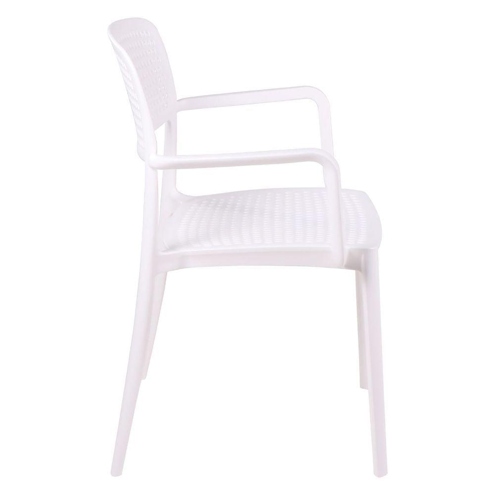 Cadeira Tramontina Serena Com Braços Branco Empilhável Em Polipropileno Com Proteção Antimicrobiana - 4