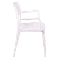 Cadeira Tramontina Serena Com Braços Branco Empilhável Em Polipropileno Com Proteção Antimicrobiana