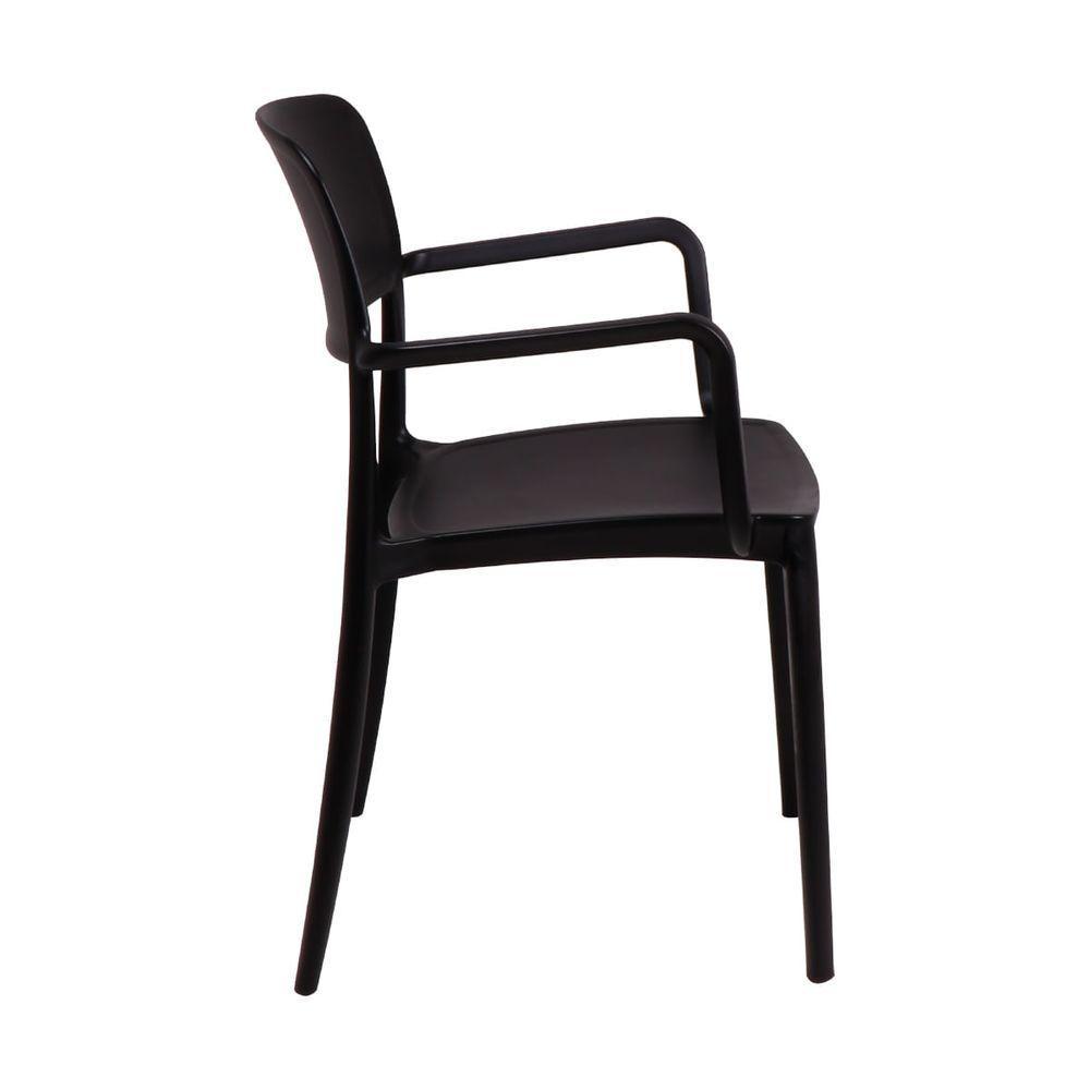 Cadeira Tramontina Marta Com Braços Preta Empilhável Em Polipropileno Com Proteção Antimicrobiana - 4