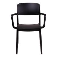 Cadeira Tramontina Marta Com Braços Preta Empilhável Em Polipropileno Com Proteção Antimicrobiana - 2