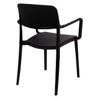 Cadeira Tramontina Marta Com Braços Preta Empilhável Em Polipropileno Com Proteção Antimicrobiana - 5