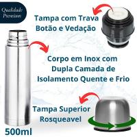 Garrafa Térmica Inox 500 Ml Leve E Compacta Para Todas As Ocasiões - 2
