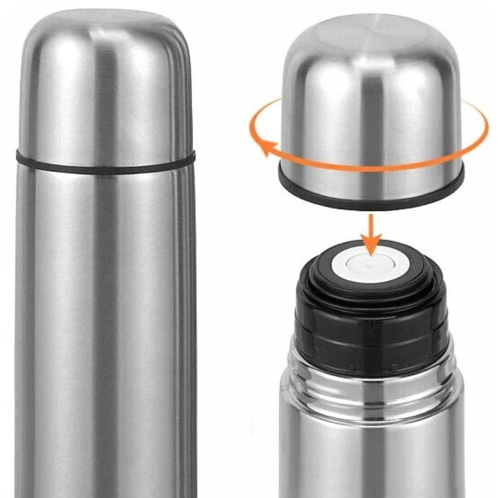 Garrafa Térmica Inox Com Tampa 500 Ml Perfeita Para O Dia A Dia - 3