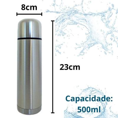 Squeeze Inox Térmico 500 Ml Praticidade Para Café Ou água Gelada