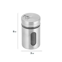 Saleiro Pimenteiro Porta Tempero Inox Regulagem E Visor De Quantidade - 2