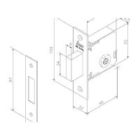 Fechadura Trava Tetra Auxiliar Haga 601 Inox 304 Com Roseta Quadrada - 2