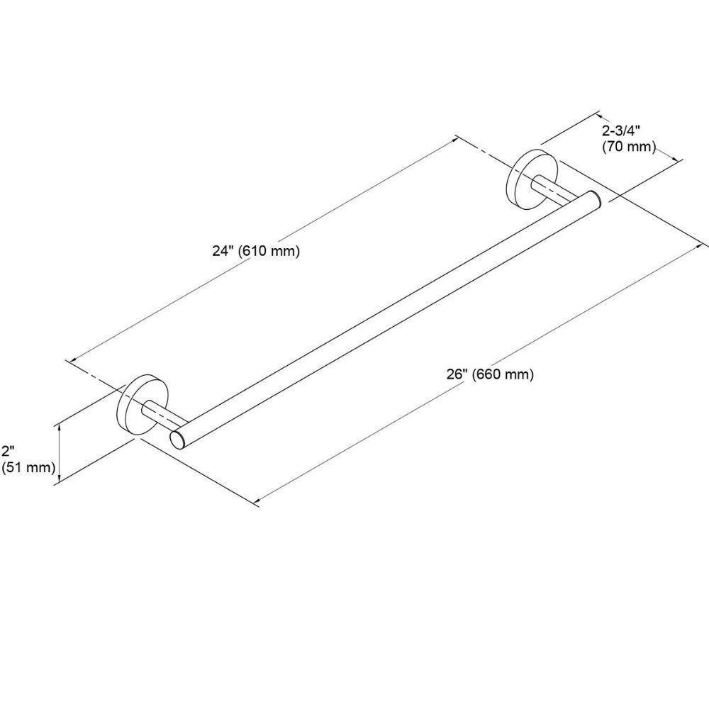 Porta Toalha Barra 610mm Preto Elate Kohler 27287br-bl - 2