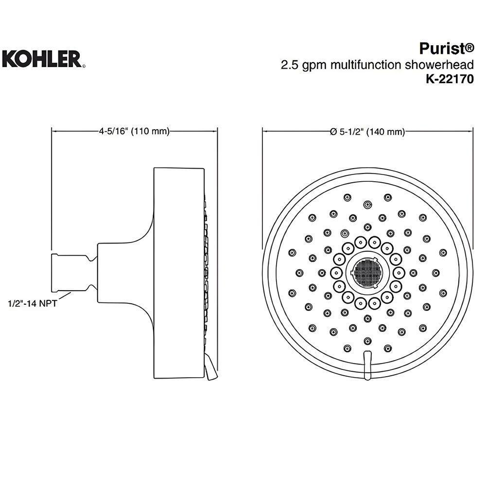 Chuveiro Kohler Purist Multi Função Preto Com Tubo 22170br-bl - 4