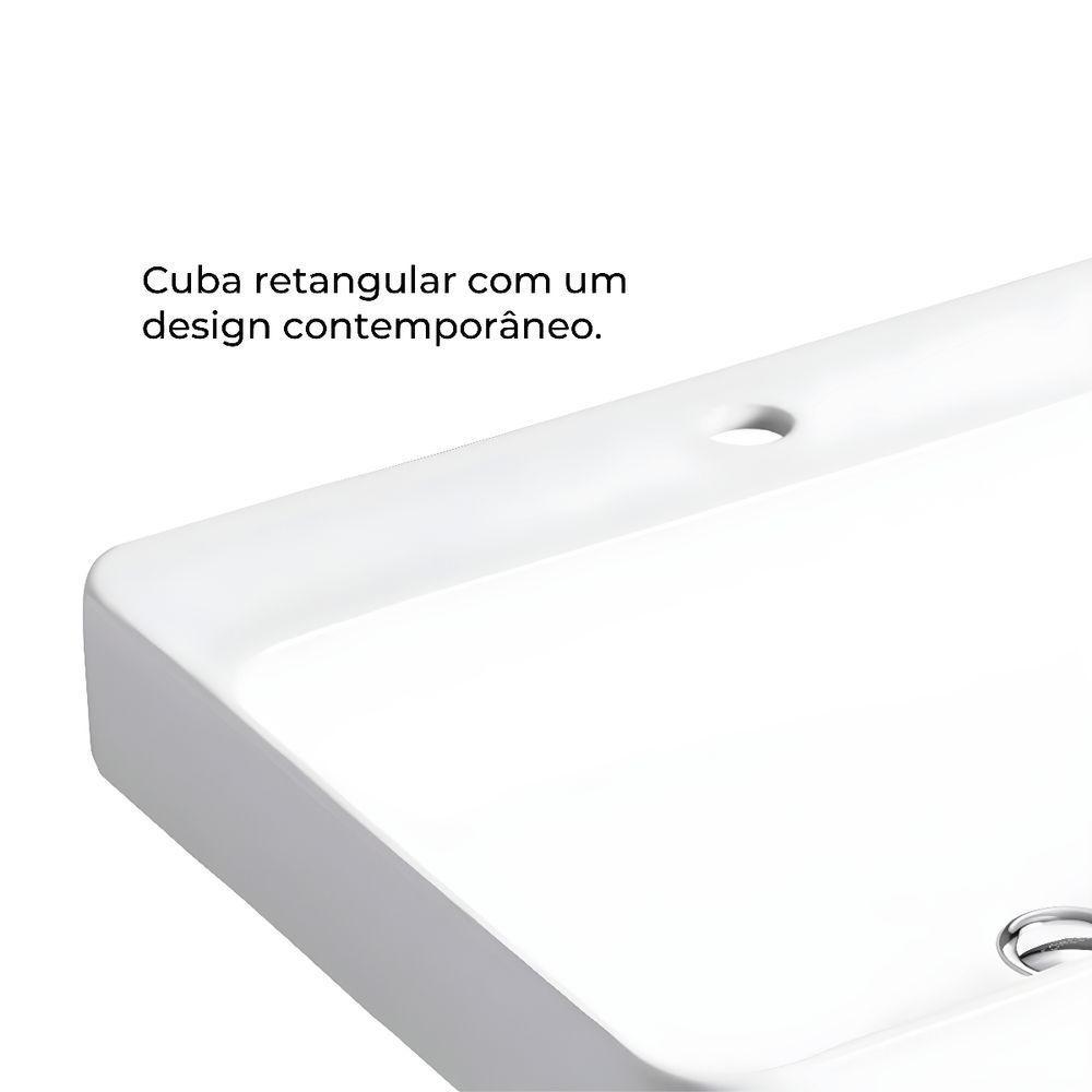Cuba Para Banheiro Kohler Vox Retangular De Sobrepor Retangular 58x46cm Com Furo Branca 2660br-1-0 Branco - 5