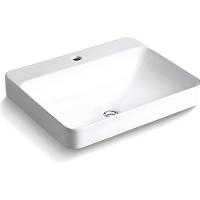 Cuba Para Banheiro Kohler Vox Retangular De Sobrepor Retangular 58x46cm Com Furo Branca 2660br-1-0 Branco - 1