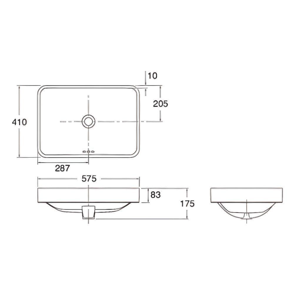 Cuba Para Banheiro Kohler Vox De Sobrepor Retangular 57x41cm Branca 5373br-0 Branco - 5