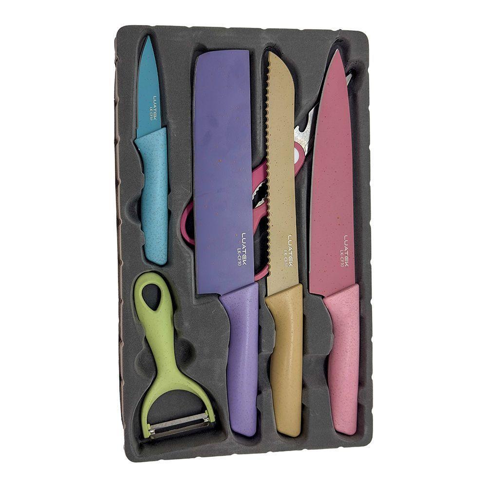 Conjunto Faqueiro Contendo 6 Peças Sendo 4 Facas 1 Tesoura 1 Descascador - 5