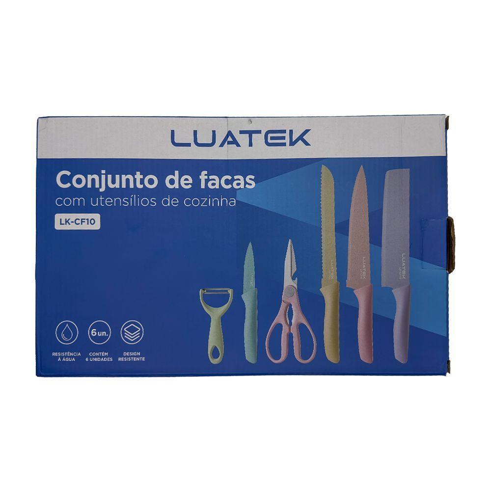 Conjunto Faqueiro Contendo 6 Peças Sendo 4 Facas 1 Tesoura 1 Descascador - 9