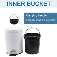 Lixeira Inox 3 Litros Com Pedal Cesto Removível Para Banheiro Ou Cozinha Branca - 7