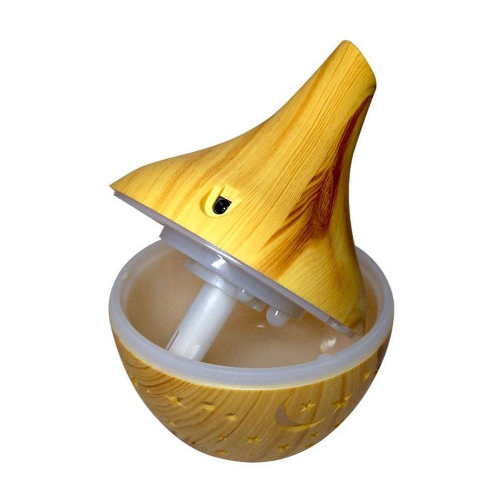 Mini Umidificador Aromatizador Abajur Usb Touch 2 Modos Estilo Madeira - 3