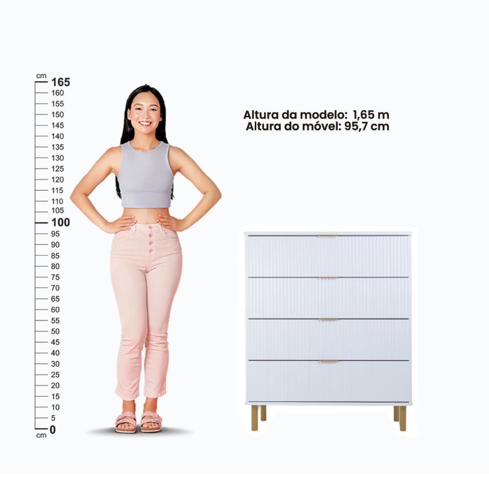 Cômoda Ditália 4 Gavetas DM-239 Branca - 7
