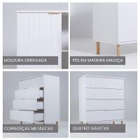 Cômoda Ditália 4 Gavetas DM-239 Branca - 6