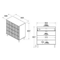Cômoda Ditália 4 Gavetas DM-239 Branca - 8