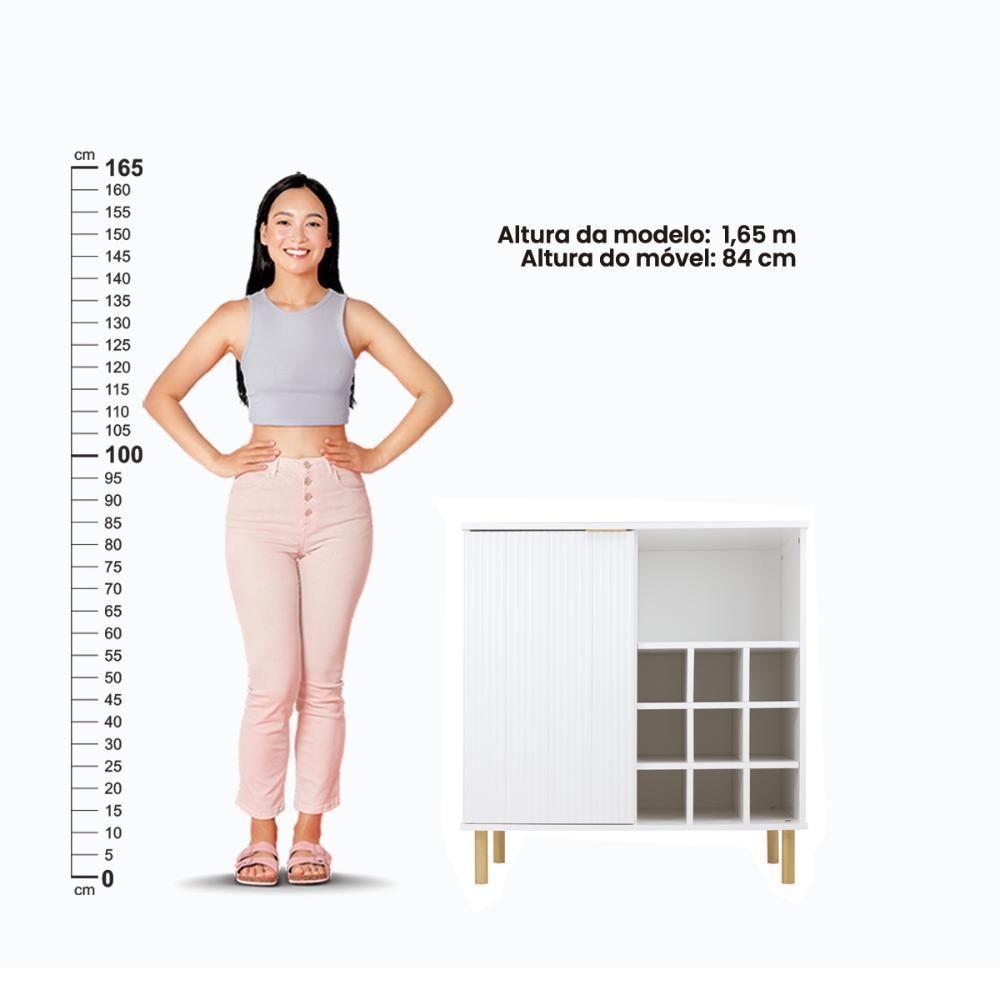 Aparador Bar Adega Ditália 2 Portas R-633 Branco - 6