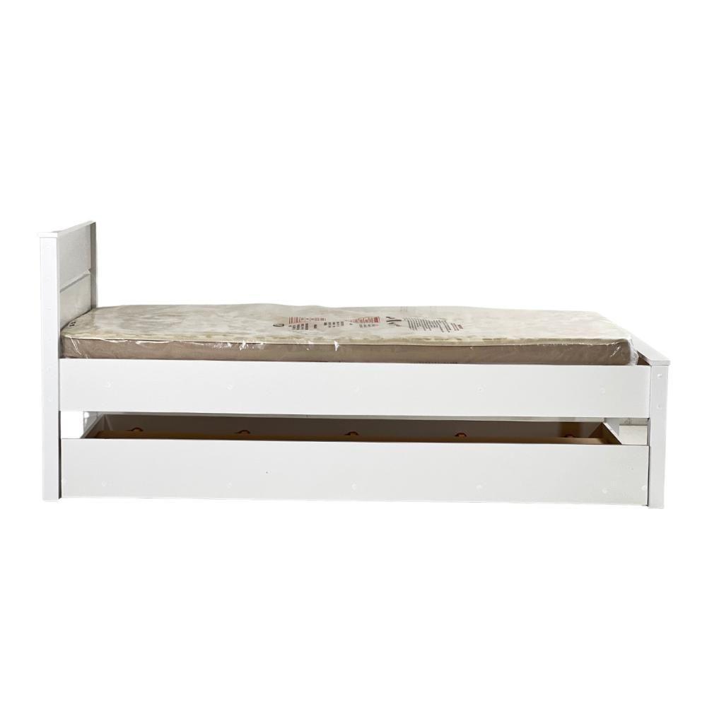 Cama Solteiro Ditália Cama Aux+2colch Cm22 Cm23 Cor:branco Branco - 4