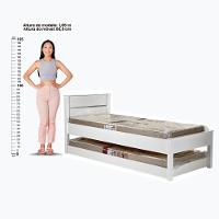 Cama Solteiro Ditália Cama Aux+2colch Cm22 Cm23 Cor:branco Branco - 5