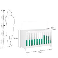 Berço Com Colchão Ditália Multifuncional 3x1 BBI-51 Branco - 2