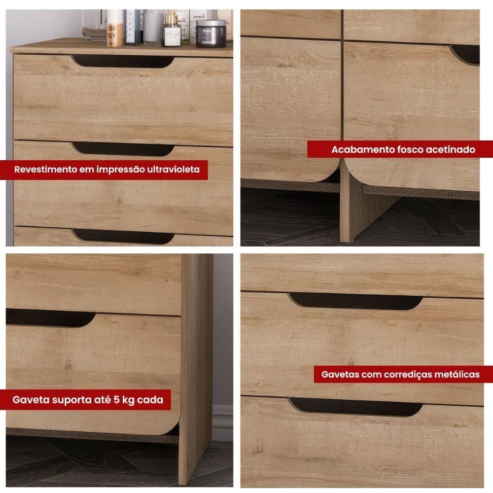 Cômoda Ditália 6 Gavetas Dm-244 Riviera - 3