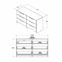 Cômoda Ditália 6 Gavetas Dm-244 Riviera - 8