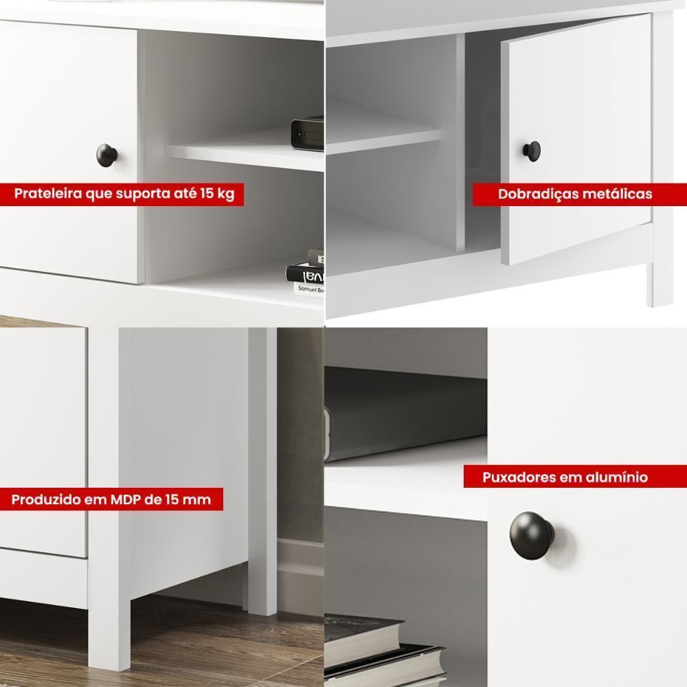 Rack Painel Ditália P/ Tv Até 60 R-902 R-606 Branco - 2