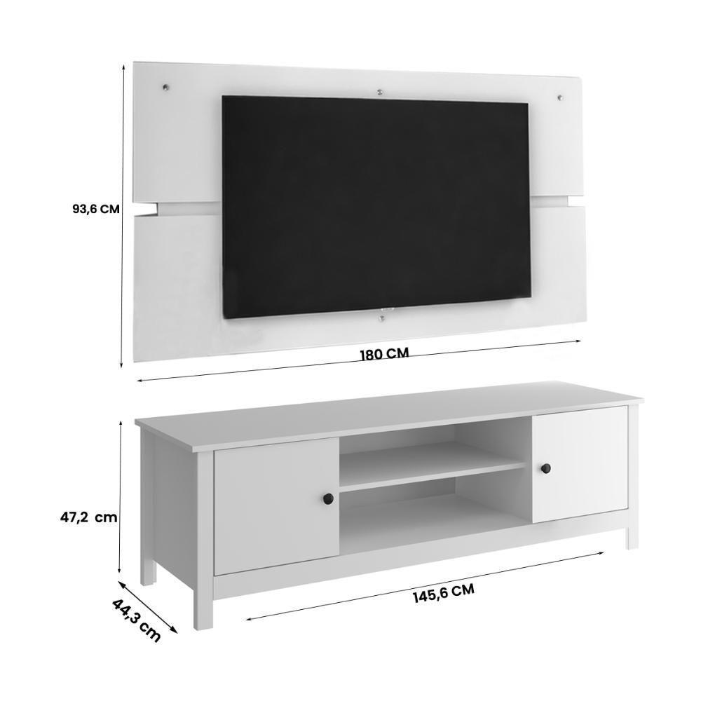 Rack Painel Ditália P/ Tv Até 60 R-902 R-606 Branco - 5
