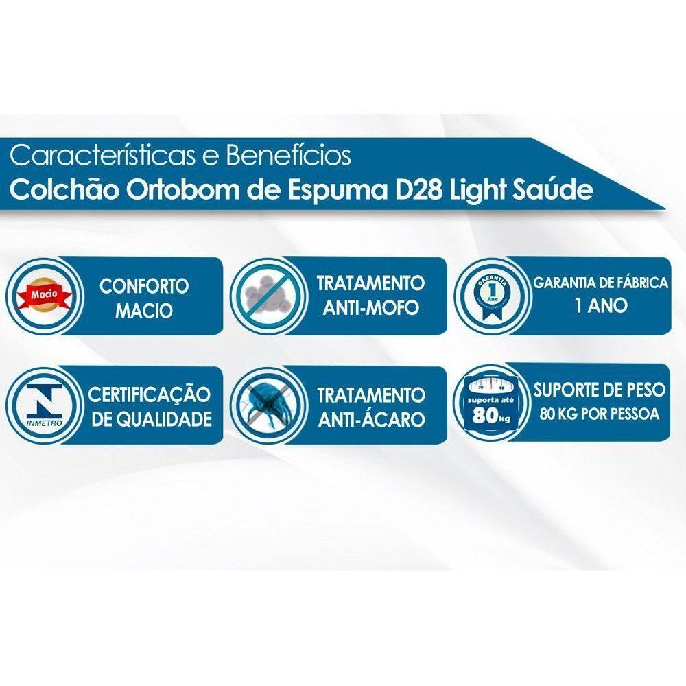 Colchão Solteiro Espuma D28 Light Saúde (88x188x16) - Ortobom - 5