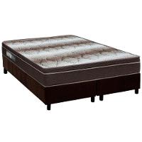 Cama Box Queen: Colchão Ortopédico Ortobom Wood Light + Base CRC Suede Brown(158x198) - 1