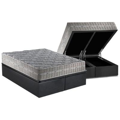 Conjunto Box Baú Queen: Colchão Molas Anjos Royal + Base CRC Suede Gray(158x198)