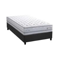 Conjunto Box Solteiro: Colchão Molas Herval Colchão Maxspring Petra C1662 + Base CRC Suede Gray(88x188x33) - 1