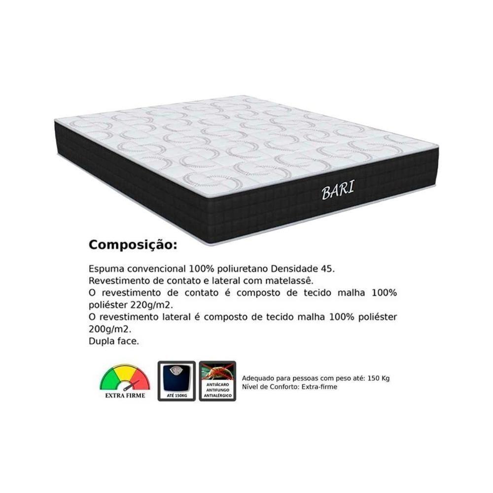 Conjunto Box Baú Casal: Colchão Espuma Orthoflex D45 Bari + Base CRC Courano Gray(138x188) - 3