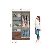 Guarda Roupa Solteiro 4 portas e 3 Gavetas Caju DA135 Branco - Henn - 6