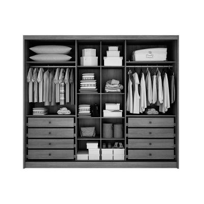Guarda Roupa Solteiro Sollo Logan 3 Portas de Correr 6 Gavetas Cumaru MDF