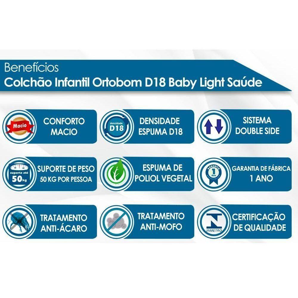 Colchão do Bebê D18 Baby Light Saúde Infantil - 60x130x10 - Ortobom - 4