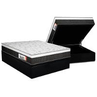 Cama Box Baú Casal: Colchão Anatômico Plumatex Falcon Ultra Firme + Base CRC Suede Black(138x188) - 1
