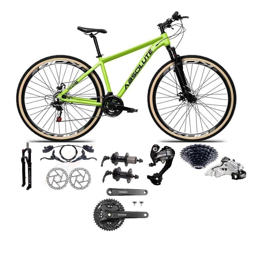 Bicicleta Aro 29 Absolute Nero 5 Câmbios 27v Shimano Altus Freios Hidráulicos Pneu Com Faixa - Verde Tam.15 - 1