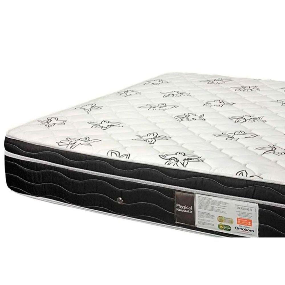 Cama Box Casal: Colchão Molas Bonnel Ortobom Nanolastic Physical Spring + Base CRC Suede Black(138x188) - 4