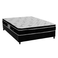 Cama Box Casal: Colchão Molas Bonnel Ortobom Nanolastic Physical Spring + Base CRC Suede Black(138x188) - 1