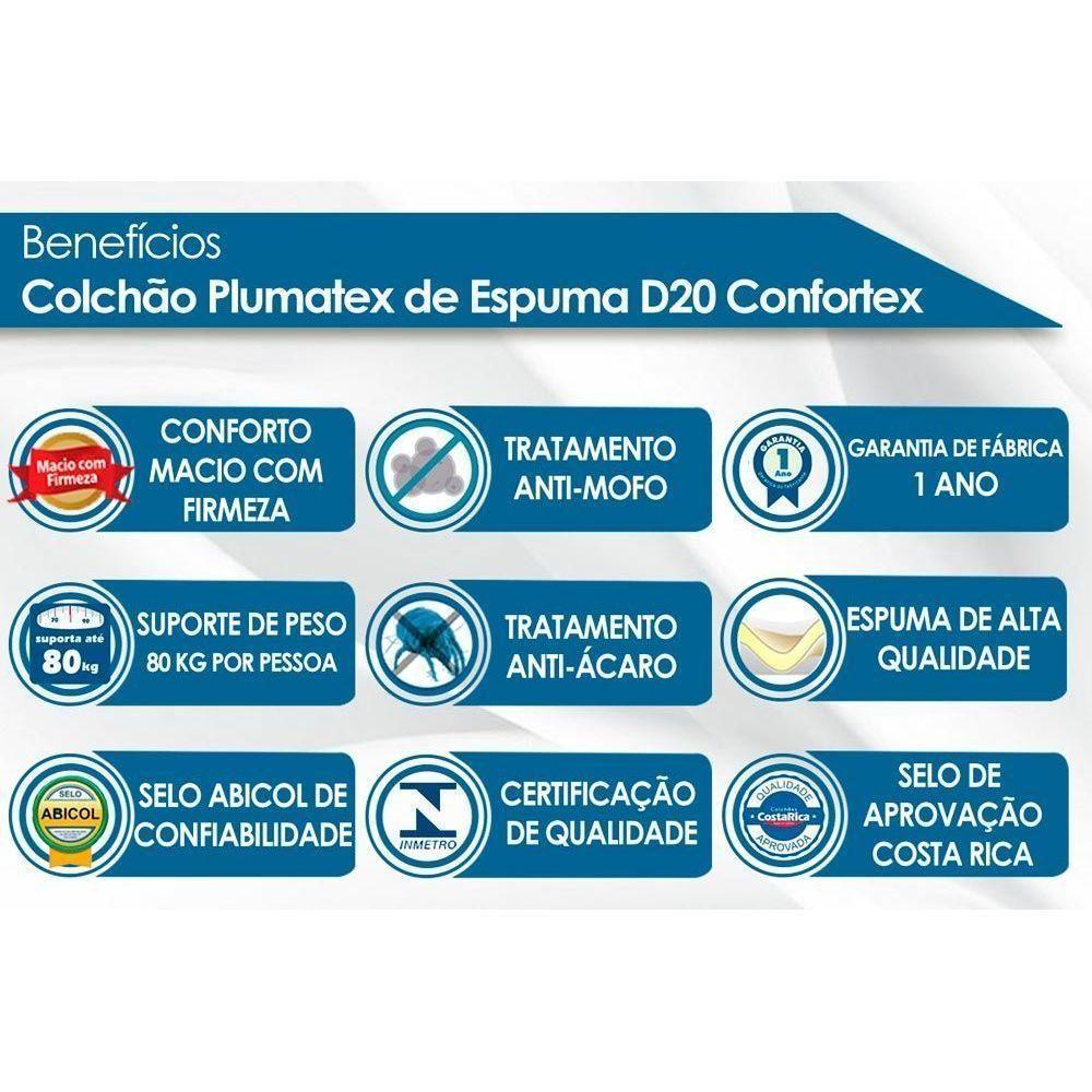 Colchão Solteiro Espuma Confortex D20 (78x188x12) - Plumatex - 5