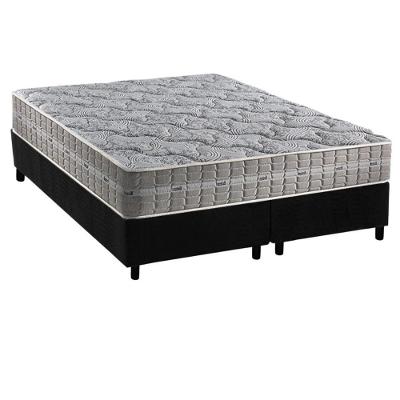 Cama Box Queen: Colchão Molas Ensacadas Anjos Royal + Base CRC Suede Black(158x198)