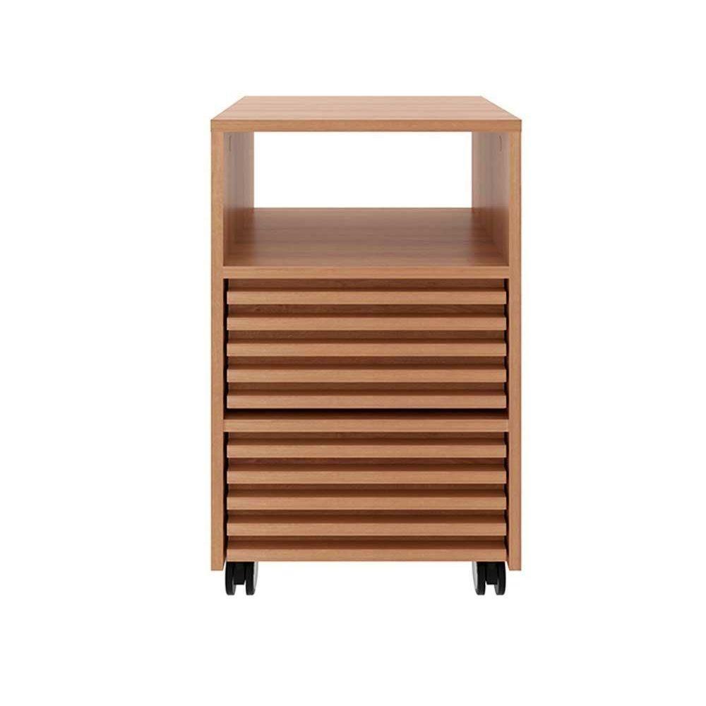 Gaveteiro p/ Escritório c/ 2 Gavetas e Rodizios Ripado ME4175 Amêndoa - Tecno Mobili - 2