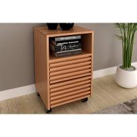 Gaveteiro p/ Escritório c/ 2 Gavetas e Rodizios Ripado ME4175 Amêndoa - Tecno Mobili - 1