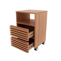 Gaveteiro p/ Escritório c/ 2 Gavetas e Rodizios Ripado ME4175 Amêndoa - Tecno Mobili - 3